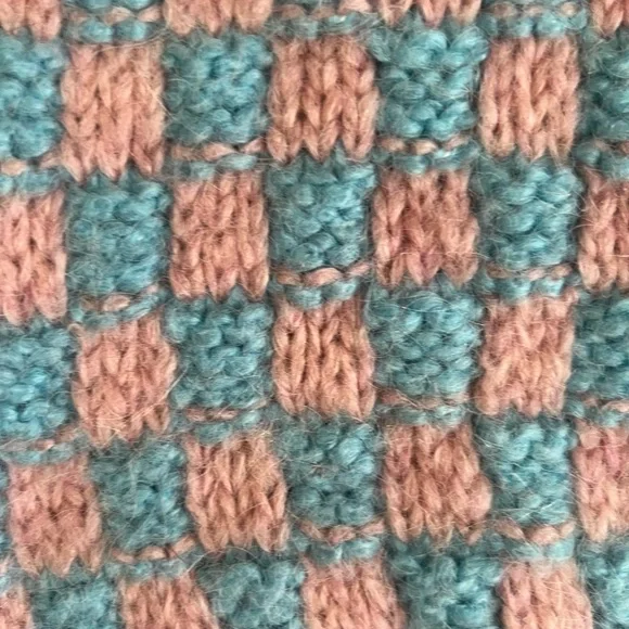 Pink and Blue printed knit Sweater Vest - Picture 9 of 12